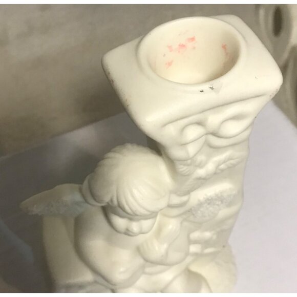 JOY Candle Holders Set Of 3 Angel Cherub Bisque - Picture 3 of 16